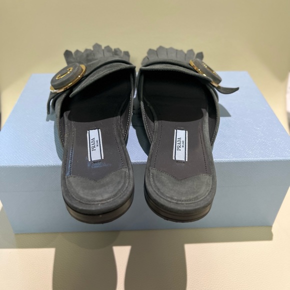 Prada Gray Suede Mule - Picture 4 of 11